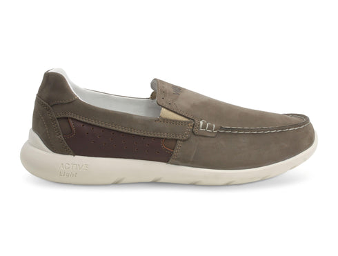 Melluso uomo scarpe estive slip-on in nabuk marrone U15469B-213835